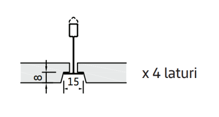 Tavan casetat fibra minerala Knauf THERMATEX Feinstratos cant Tegular 15 [2]