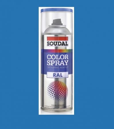 Aerosoli tehnici - Vopsea spray acrilica Soudal Color Spray Albastru RAL 5015 400 ml