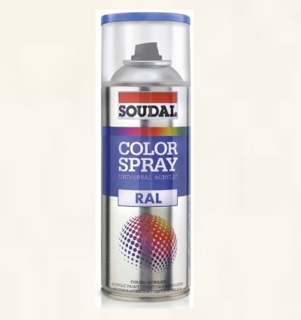 Aerosoli tehnici - Vopsea spray acrilica Soudal Color Spray Bej RAL 9010 lucios 400 ml