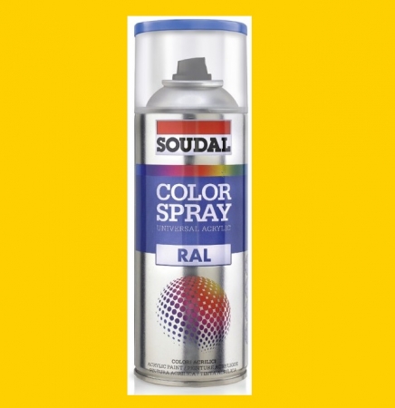 Aerosoli tehnici - Vopsea spray acrilica Soudal Color Spray Galben RAL 1003 400 ml