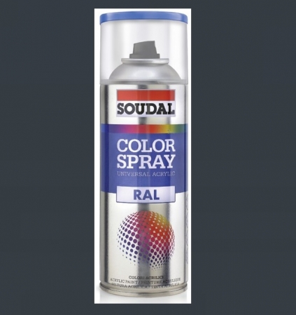 Aerosoli tehnici - Vopsea spray acrilica Soudal Color Spray Gri Antracit RAL 7016 400 ml