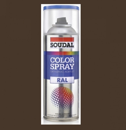 Aerosoli tehnici - Vopsea spray acrilica Soudal Color Spray Maro RAL 8014 400 ml