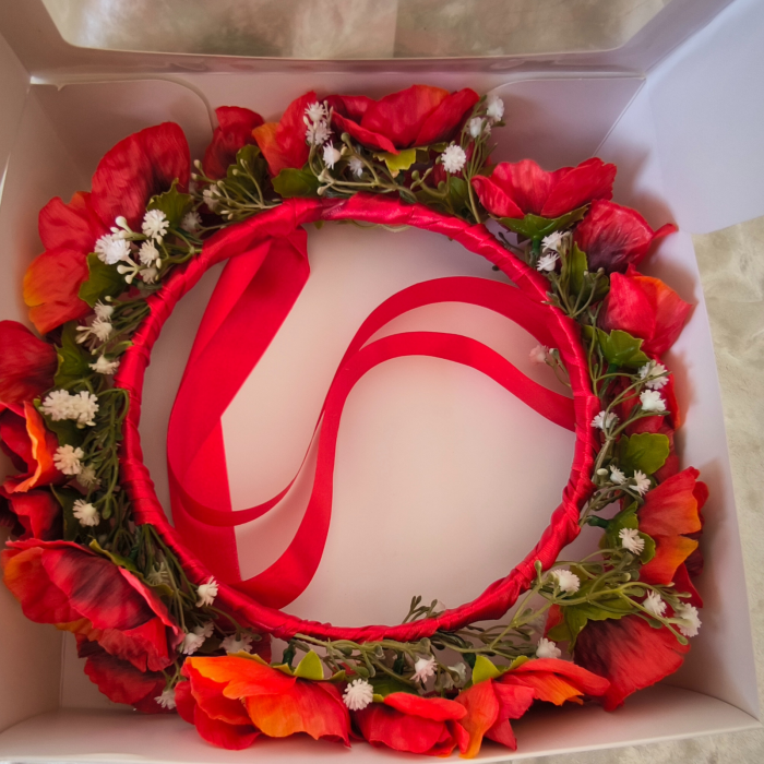 Coronita cu maci si gypsophila, model 8 [3]