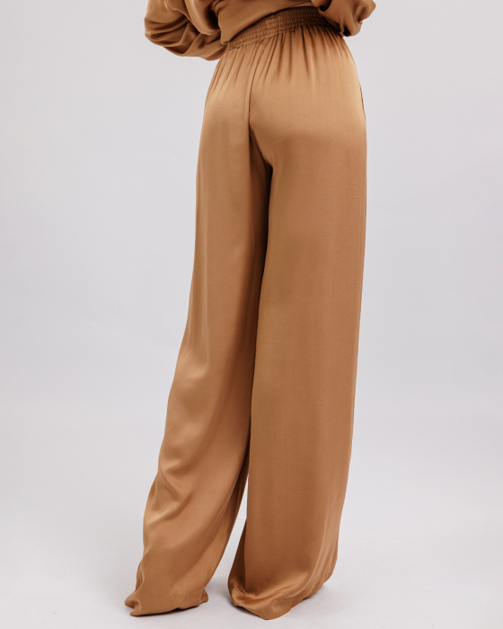 Pantaloni vascoza, Largi, Cu buzunare, Camel [4]