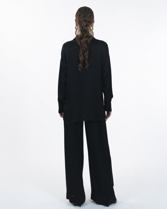 Pantaloni vascoza, Largi, Cu buzunare, Negru [4]