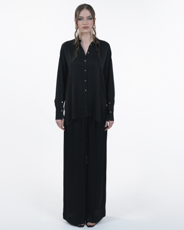 Pantaloni vascoza, Largi, Cu buzunare, Negru [1]
