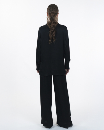 Pantaloni vascoza, Largi, Cu buzunare, Negru [3]