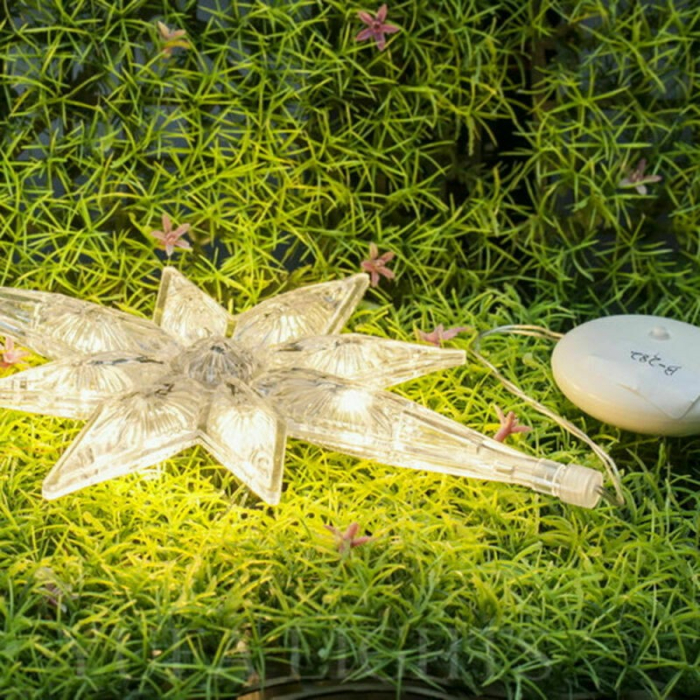 Decoratiune de Craciun Luminoasa in forma de Fulg, cu Ventuza, Alb Cald [3]