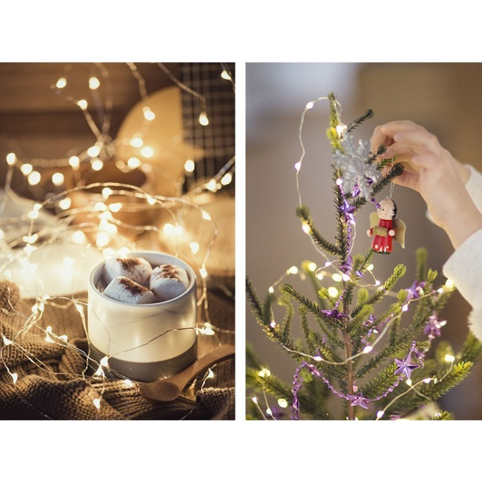 Instalatie Craciun, 10 metri, 100 LED-uri, alb cald, telecomanda 8 functii, USB, fir cupru, liniar, interior/exterior, [4]