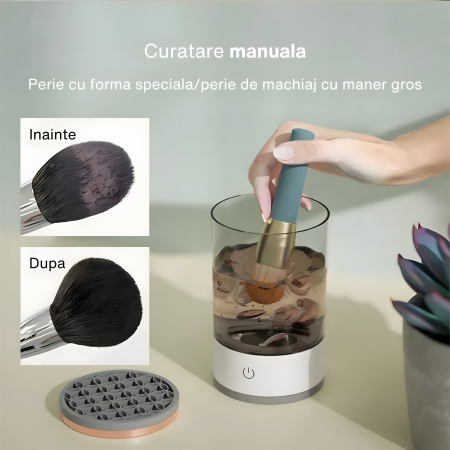 Curățător Electric Pensule Machiaj cu Vibrații Sonice, USB, Multifuncțional | BRUSHGENIE| [8]