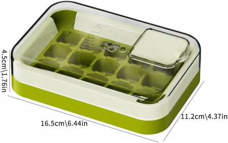 Bucătărie-Accesorii și Ustensile - Cutie pentru Gheață cu 15 Cuburi, Capac și Compartiment de Stocare | ICYBOX|