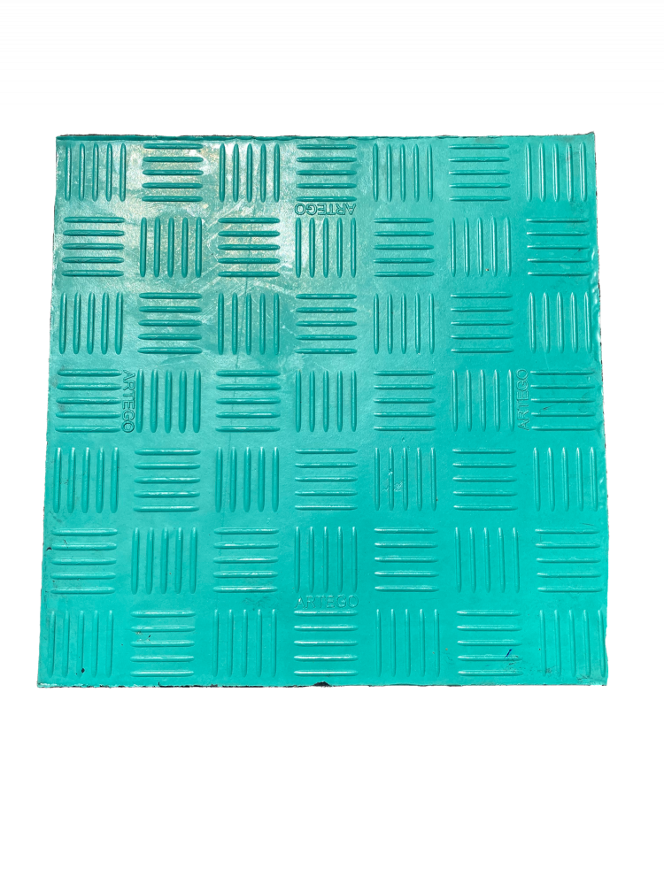 Raw rubber pavers with textile insert [4]