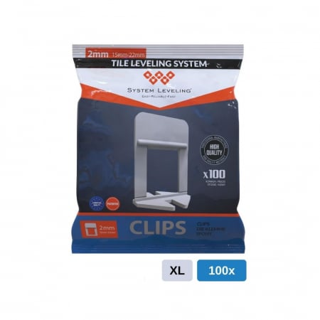 Accesorii montaj placi ceramice - Distantiere autonivelare placi gresie/faianta XL 1mm 100buc/pg (clipsuri)