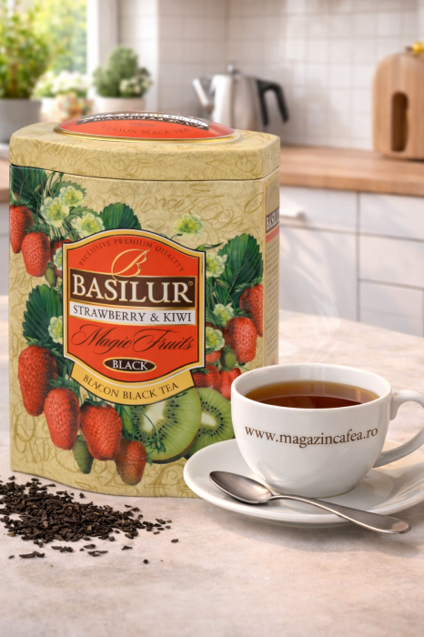 Basilur Strawberry & Kiwi Ceai negru 100g [2]