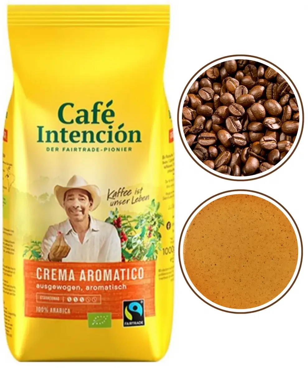 JJ Darboven Intencion Caffe Crema BIO Fairtrade Cafea boabe, 1kg [2]