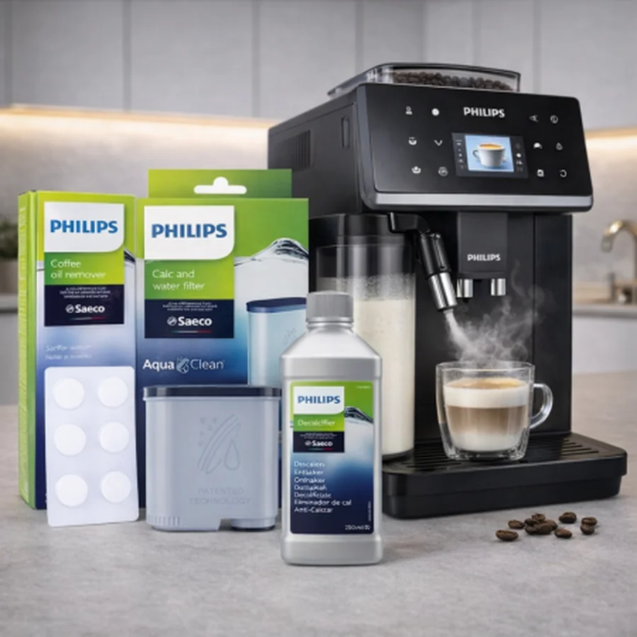 Kit de 3 bucati, filtru de apa, detartrant si tablete curatare pentru Philips [2]