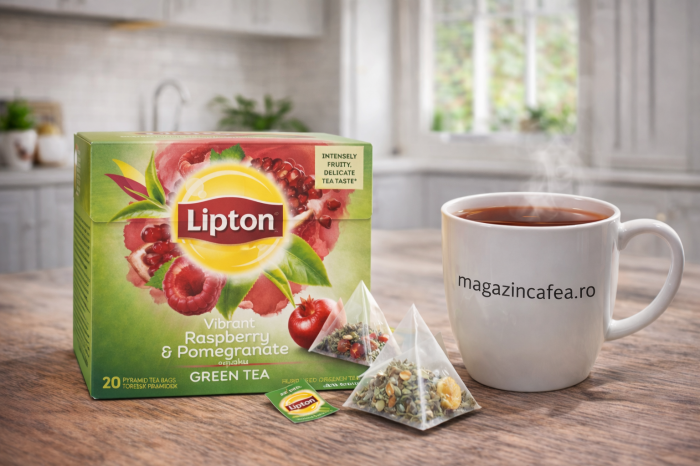 Lipton piramida ceai verde cu zmeura si rodie 20 plicuri [2]