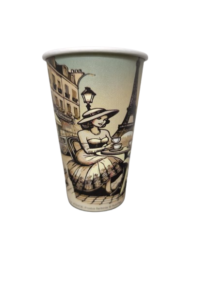 Vintage Pahare carton mari 12 oz - 300 ml, 50 buc [2]