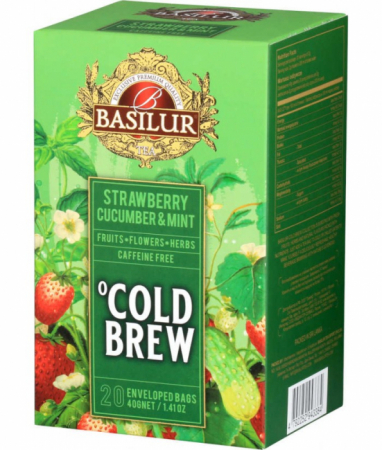 Ceaiuri - Basilur Brew Capsuni, Castraveti si Menta Ceai rece 20 plicuri