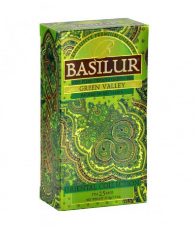 Ceaiuri - Basilur Green Valley ceai verde 25 plicuri