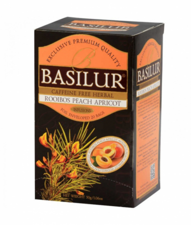 Ceaiuri - Basilur Rooibos Piersica Si Caisa Ceai mix, 25 plicuri
