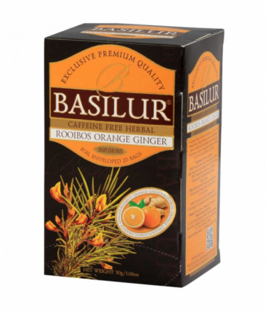 Ceaiuri - Basilur Rooibos Portocala Si Ghimbir ceai 20 plicuri