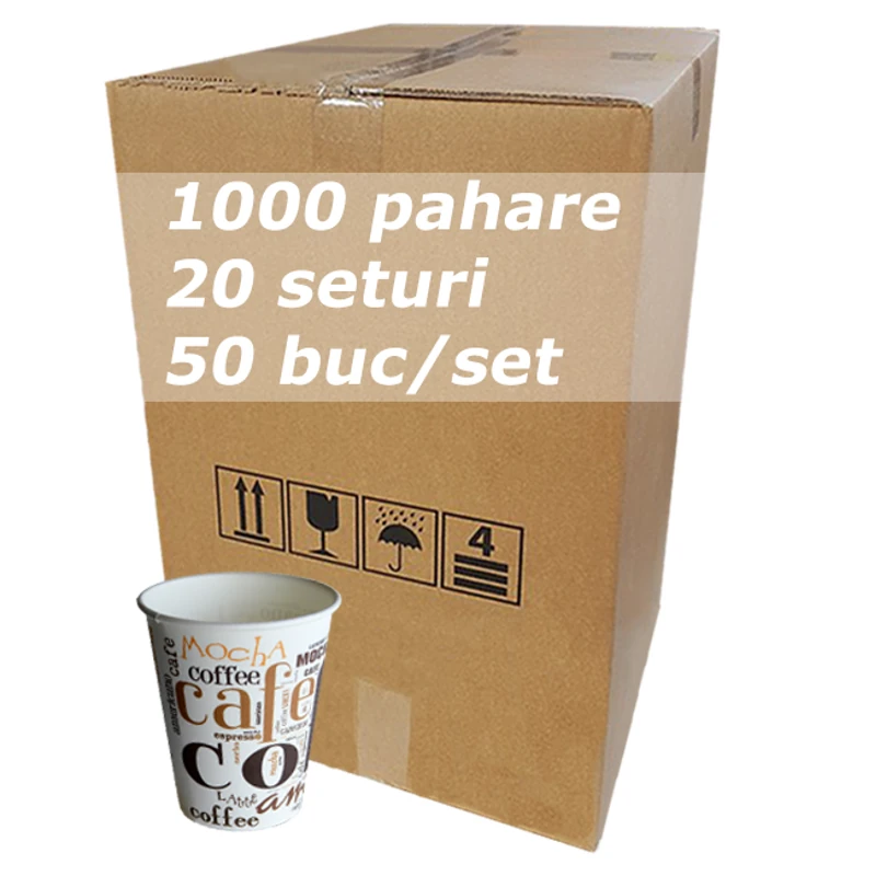 Complementare - Bax pahare carton Coffee Coffee 8 oz, 240 ml, 1000 buc