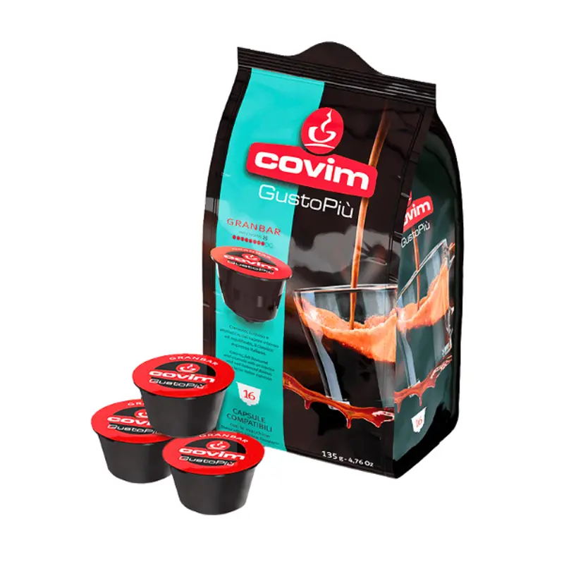 Cafea - Covim Granbar Gusto Piu capsule Dolce Gusto, 16 buc