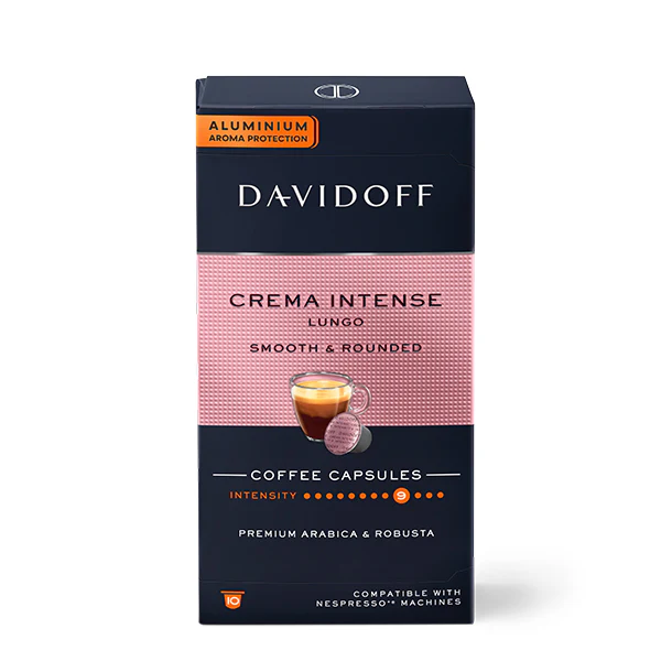 Capsule cafea - Davidoff Crema Intense Lungo Capsule Nespresso, 10 buc