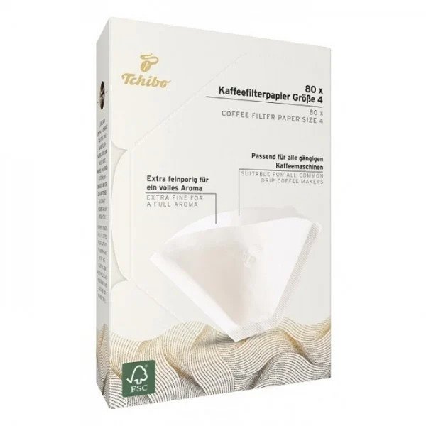 Accesorii espressoare - Filtre cafea din hartie nr 4 Tchibo, 80 buc