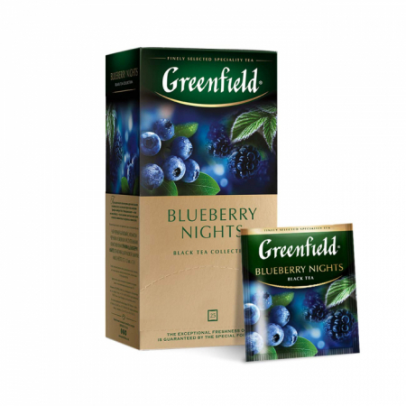 Ceaiuri - Greenfield Blueberry Nights Ceai negru, 25 pliculete