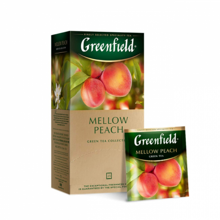 Ceaiuri - Greenfield Ceai verde Mellow Peach, 25 pliculete