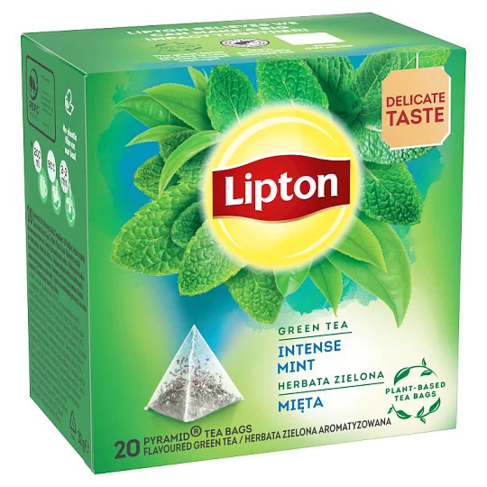 Ceaiuri - Lipton piramida ceai verde cu menta 20 plicuri