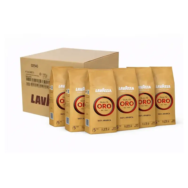Cafea boabe Lavazza - Pachet 6 x Lavazza Qualita Oro cafea boabe 1kg