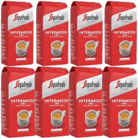 Cafea - Pachet 8 x Cafea boabe Segafredo Intermezzo 1lg