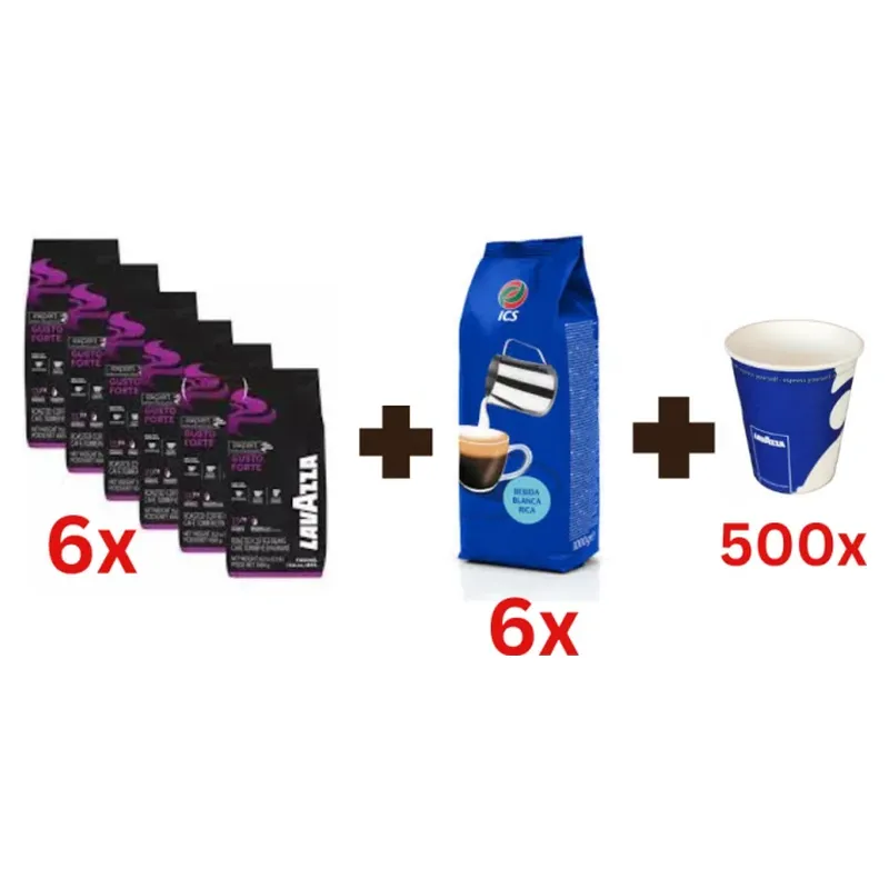 Promotii - Pachet Promo Lavazza Gusto Forte + ICS Bebida Blue + 500 pahare