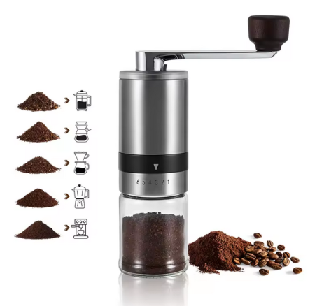 Râșniță manuală de cafea portabilă din inox cu mecanism ceramic reglabil [2]