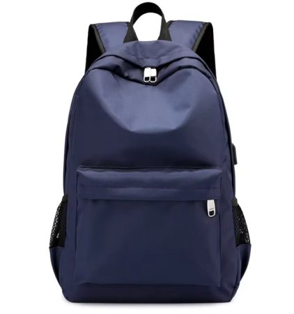 Genti si Rucsace - Rucsac Durabil pentru Laptop, Port USB pentru Încărcare, Fermoar, Căptușeală din Poliester, albastru