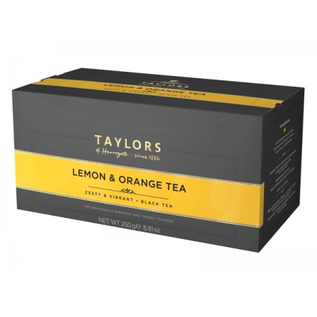 Ceaiuri - Taylors of Harrogate  Ceai Negru cu Lamaie si Portocala, 100 plicuri