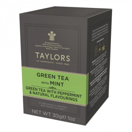 Ceaiuri - Taylors of Harrogate Ceai Verde cu Menta, 20 pliculete