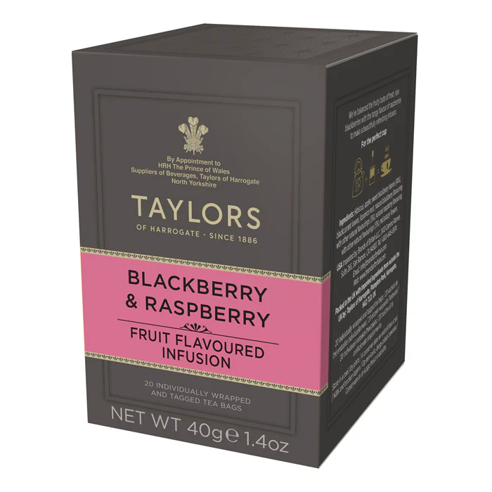 Ceaiuri - Taylors of Harrogate Mure si Zmeura Ceai Infuzie, 20 pliculete