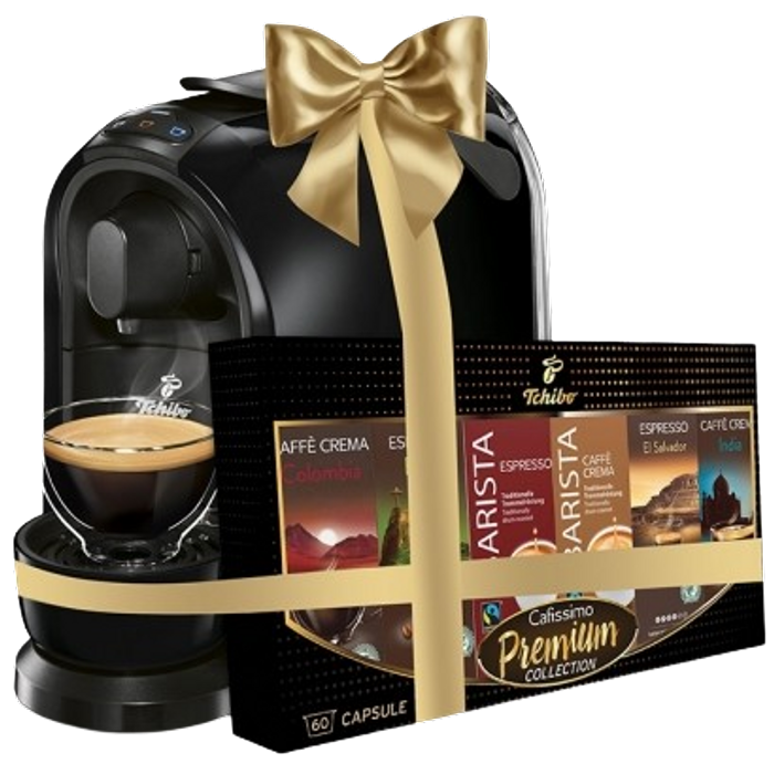 Espressoare capsule - Tchibo Cafissimo Pure Plus negru espressor + 60 capsule