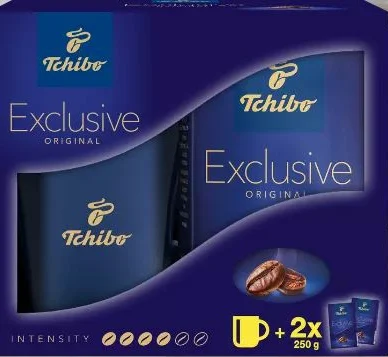 Cafea - Tchibo Exclusive Cafea macinata 250g X 2 buc + 1 cana cadou