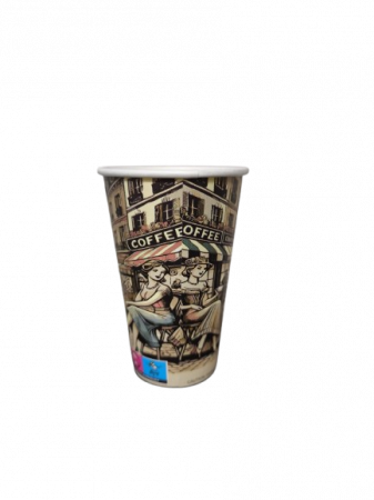 Vintage Pahare carton mari 12 oz - 300 ml, 50 buc [2]