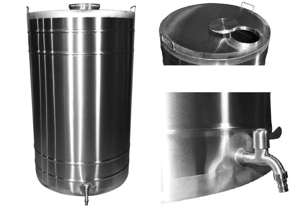 Butoi inox cu capac filet si robinet 350 Litri [3]