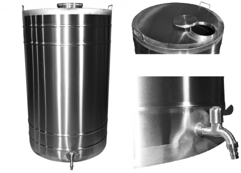 Butoi inox cu capac filet si robinet 350 Litri [2]