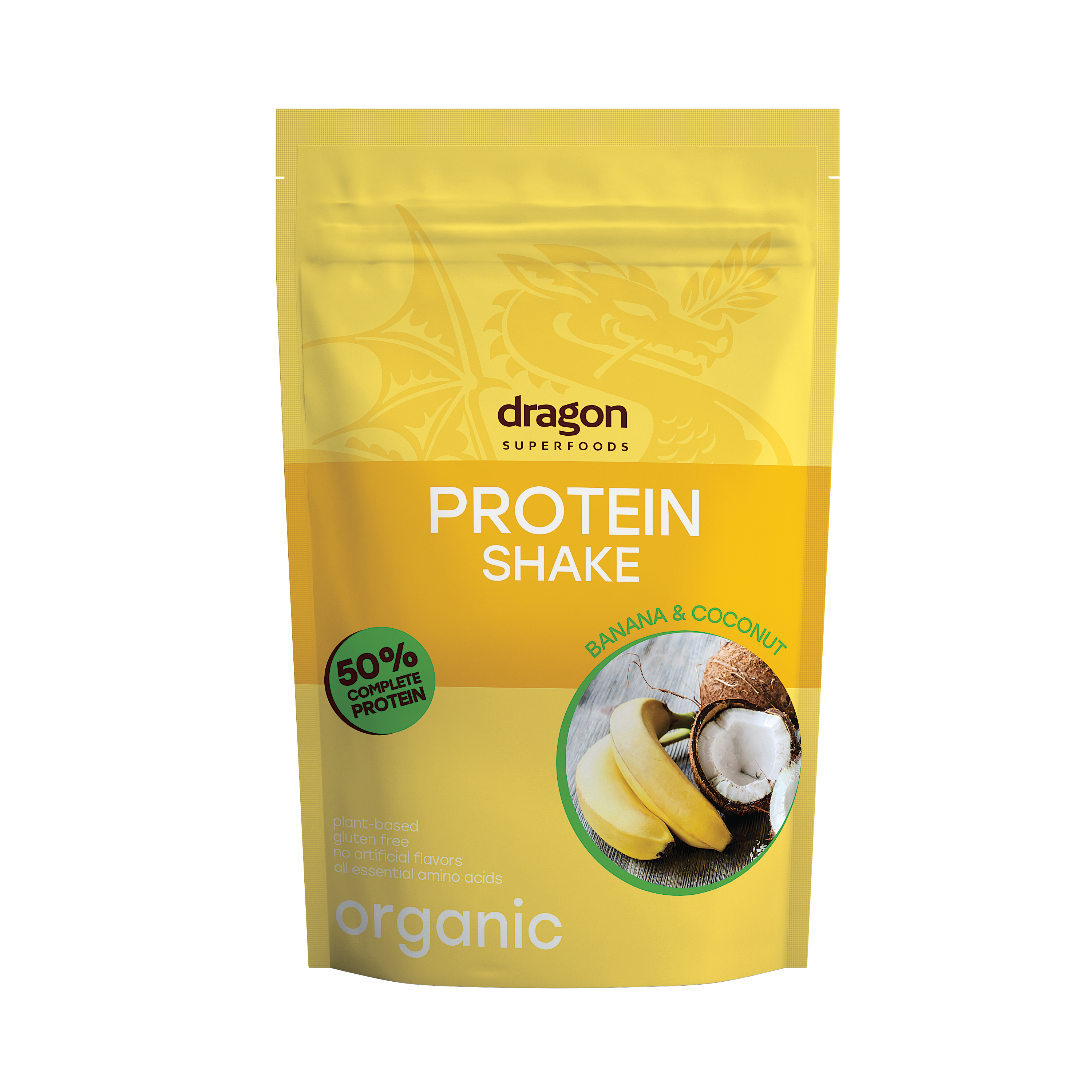 Shake proteic banane si cocos bio 450g Dragon Superfoods - 52% proteine [1]