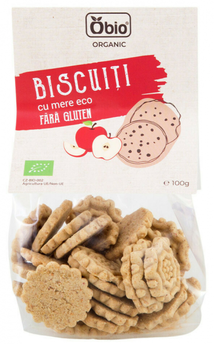 Biscuiti cu mere fara gluten bio 100g Obio [1]