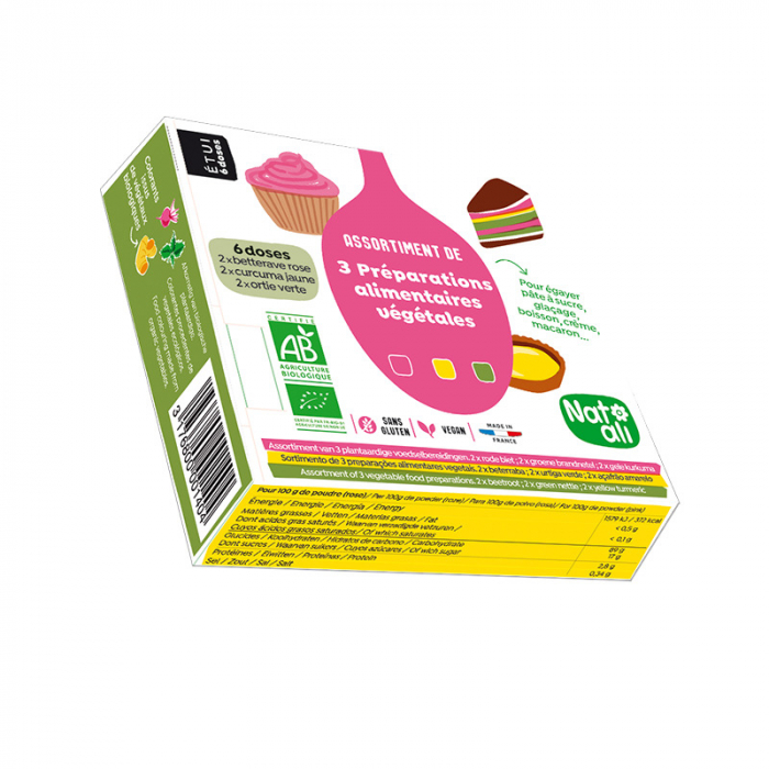 Coloranti alimentari 3 culori, bio, 6x 5g, Nat-ali [1]
