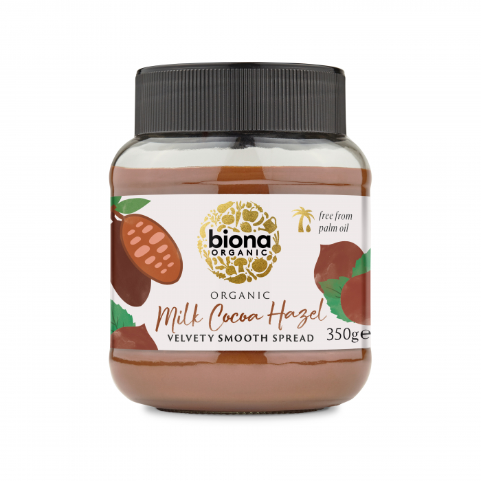 Crema de ciocolata cu lapte si alune de padure bio 350g Biona [1]